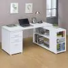 CoasterEveryday 800516 Yvette - 3-Drawer L-Shape Computer Desk - White