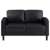 Coaster Fine Furniture 508362 Ruth - Upholstered Track Arm Loveseat - Black
