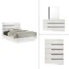 New Classic 00-B69-34C New Classic 00-B69-34C Paradox - 5/0 Queen 4 Piece Bedroom Set (Bed & Dresser & Mirror & Chest) - White