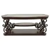 Coaster Fine Furniture 702448-S2 Laney - 2 Piece Glass Top Coffee And End Table Set - Dark Merlot