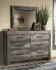 Ashley Furniture B440/31/36/46/58/56/99/92(2) Ashley Furniture B440/31/36/46/58/56/99/92(2) Wynnlow - 8 Pc. - Dresser, Mirror, Chest, King Crossbuck Panel Bed, 2 Nightstands - Gray