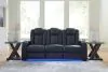 Ashley Furniture 36603/15/18 Fyne-Dyme - 2 Pc. - Power Reclining Sofa, Power Reclining Loveseat - Sapphire