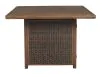 Ashley Furniture P750-665 Paradise Trail - Square Bar Table w/Fire Pit - Medium Brown