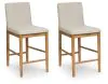 Ashley Furniture D752-124 Isanti - Upholstered Barstool (Set of 2) - Light Brown