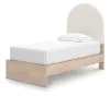 Ashley Furniture PCB1566B2 Arloster - Twin Upholstered Panel Bed - Tan / White