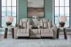 Ashley Furniture PC8330589 Elevate Edges - Reclining Sofa With Drop Down Table - Coin