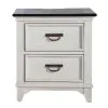 Liberty Furniture 417-BR60 Allyson Park - 2 Drawer Nightstand With Charging Station - Wirebrushed White / Charcoal