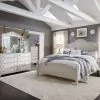 Liberty Furniture 652-BR-KPSDMC Farmhouse Reimagined - 4 Piece Bedroom Set (King Poster Bed, Dresser & Mirror, Chest) - Antique White / Chestnut Tops