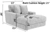 Jackson Furniture Industries 344519-2062/11-2063/11 Cozy - Chaise With USB - Pearl