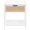 Coaster Fine Furniture 930236 Amherst - 1-Drawer Radio Weave Rattan Metal Side Table - White