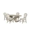 New Classic 40-D4128-OD4C New Classic 40-D4128-OD4C Gwendolyn - Oval Dining Table With 4 Side Chairs - Beige / Natural