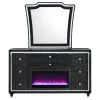 Coaster Fine Furniture 223163FBM Lorient - 8-Drawer LED Flame Box Dresser And Mirror - Black