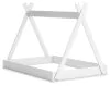 Ashley Furniture EB1810/230/231/122/292(2) Ashley Furniture EB1810/230/231/122/292(2) Hallityn - 5 Pc. - Bookcase, Dresser, Full Tent Complete Bed, 2 Nightstands - White