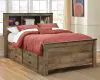 Ashley Furniture B446B79 Trinell - Full Bookcase Bed With 2 Sided Storage - Brown