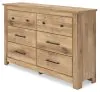Ashley Furniture PCB1170-31 Ashley Furniture PCB1170-31 Makidern - Six Drawer Dresser - Tan