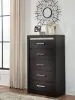 Ashley Furniture PCB2611-46 Brizmore - Five Drawer Chest - Black