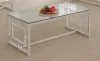 CoasterEssence 703738 Merced - Rectangular Glass Top Coffee Table - Nickel