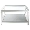 CoasterElevations 736218 Valentina - 1-Shelf Square Glass Top Coffee Table - Silver