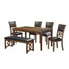 New Classic 40-1701B-D4CB New Classic 40-1701B-D4CB Gia - 6 Piece Dining Table & 4 Chairs & Bench - Brown