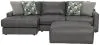 Jackson Furniture Industries 5045/73/75/28-28 Jackson Furniture Industries 5045/73/75/28-28 Minori - Italian Leather 2 Piece Sofa / Chaise With LSF Chaise And Cocktail Ottoman - Steel