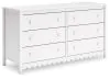 Ashley Furniture EB1810-231 Hallityn - Six Drawer Dresser - White