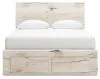 Ashley Furniture B2310B9 Ashley Furniture B2310B9 Lawroy - Queen Panel Bed With Storage Footboard And 2 Under Bed Storage Units - Light Natural