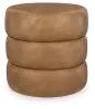 Ashley Furniture A3000791 Ummi - Swivel Accent Ottoman - Caramel