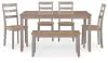 Ashley Furniture PCD403-325 Harperfeld - Dining Room Table Set (Set of 6) - Natural / Gray