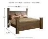 Ashley Furniture B251B12 Ashley Furniture B251B12 Juararo - California King Poster Bed - Dark Brown