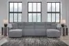 Ashley Furniture 65906S37 Ashley Furniture 65906S37 Modmax II - 4-Piece Power Reclining Sectional With Double Chaise And 2 Power Armless Recliners - Salt And Pepper