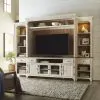 Liberty Furniture 652-ENT-ECP Liberty Furniture 652-ENT-ECP Farmhouse Reimagined - Entertainment Center With Piers - Antique White / Chestnut Tops