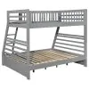 CoasterEssence 460182 Ashton - 2-Drawer Wood Twin Over Full Bunk Bed - Gray