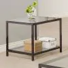 CoasterEssence 720227 Trini - 1-Shelf Glass Top Side End Table - Black Nickel