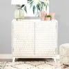CoasterElevations 953401 Gambon - 2 Door Wood Honeycomb Pattern Accent Cabinet - White
