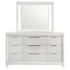 Coaster Fine Furniture 224963M Marmore - 9-Drawer Dresser And LED Mirror - White
