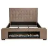 Coaster Fine Furniture 305811Q Senna - Upholstered Queen Audio Flame Visualizer Bed - Brown