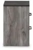 Ashley Furniture B1290-92 Bronyan - Two Drawer Night Stand - Dark Gray
