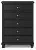 Ashley Furniture B687-46 Lanolee - Five Drawer Chest - Black