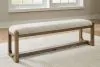 Ashley Furniture D974-00 Cabalynn - Large Uph Dining Room Bench - Oatmeal / Light Brown
