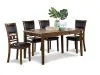 New Classic D1701-160-BRN New Classic D1701-160-BRN Gia - 5 Piece Dining Set (Table & 4 Chairs) - Brown - Wood