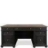 Riverside Furniture 64330 Regency - Executive Desk - Antique Oak / Matte Black