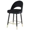 CoasterEssence 193569 Lindsey - Velvet Upholstered Counter Chair (Set of 2) - Black