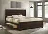 CoasterEveryday 204390KW Kauffman - Wood California King Storage Panel Bed - Dark Cocoa