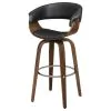 CoasterEssence 100205 Zion - Upholstered Swivel Bar Stool - Walnut And Black