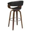 CoasterEssence 100205 Zion - Upholstered Swivel Bar Stool - Walnut And Black