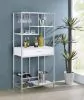 Coaster Fine Furniture 182034 Figueroa - 5-Shelf Wine Storage Bar Cabinet - White High Gloss