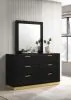 Coaster Fine Furniture 224783M Caraway - 6-Drawer Dresser With Mirror - Black