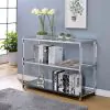 Furniture of America CM4153S Ludvig - Sofa Table - Chrome / Clear