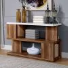 Furniture of America FOA4496S Majken - Sofa Table - White / Natural Tone