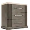 Riverside Furniture 87168 Sariel - Stone Top 3 Drawer Nightstand - Dark Brown
